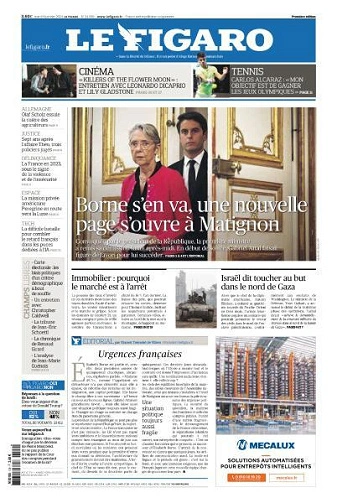 Jaquette de Le Figaro du Mardi 9 Janvier 2024