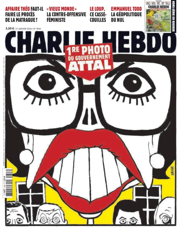 Jaquette de Charlie Hebdo - 17 Janvier 2024