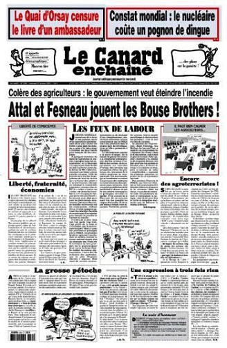 Jaquette de Le Canard enchaîné du 24 Janvier 2024