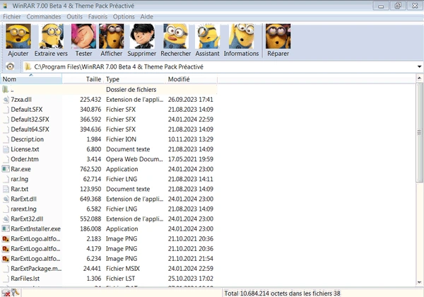 Jaquette de WinRAR 7.00 Beta 4 & Theme Pack Win x64 Multi Préactivé