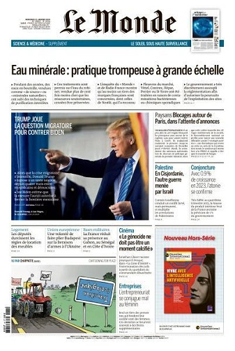 Jaquette de Le Monde du Mercredi 31 Janvier 2024