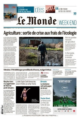 Jaquette de Le Monde du Samedi 3 Février 2024