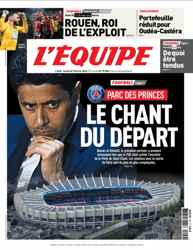 Jaquette de L'equipe du 09 Février 2023