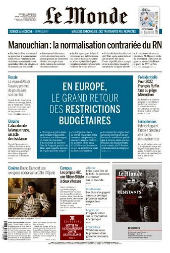 Jaquette de Le Monde du Mercredi 21 Février FRENCH PDF 2024