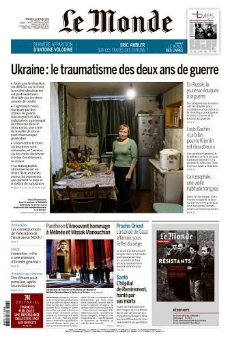 Jaquette de Le Monde du Vendredi 23 Février FRENCH PDF 2024