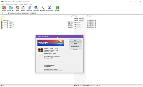 Jaquette de WINRAR 7.0 x86/x64 Final Français + Licence FRENCH EXE 2024