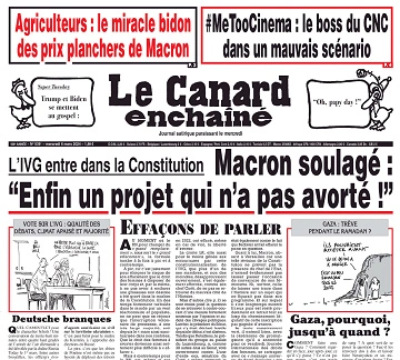Jaquette de Le Canard Enchaîné du Mercredi 6 Mars FRENCH PDF 2024