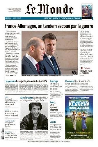 Jaquette de Le Monde du Dimanche 10 et Lundi 11 Mars FRENCH PDF 2024