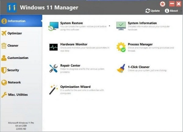 Jaquette de Yamicsoft Windows 11 Manager 1.4.2 Win x64 Multi Portable MULTI EXE 2023