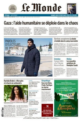Jaquette de Le Monde du 17 Mars FRENCH PDF 2024