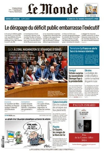 Jaquette de Le Monde du 27 Mars FRENCH PDF 2024