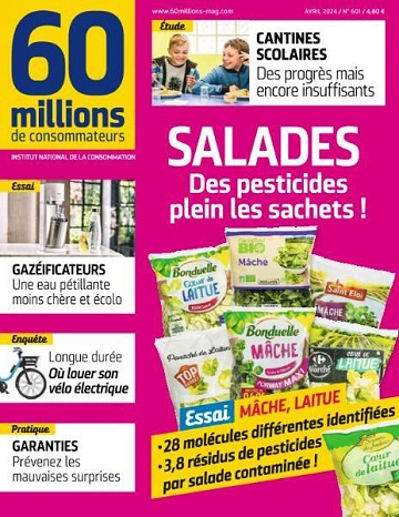 Jaquette de 60 Millions de Consommateurs - Avril FRENCH PDF 2024
