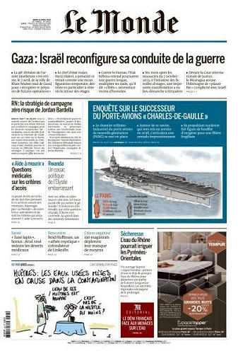 Jaquette de Le Monde du 09 Avril FRENCH PDF 2024