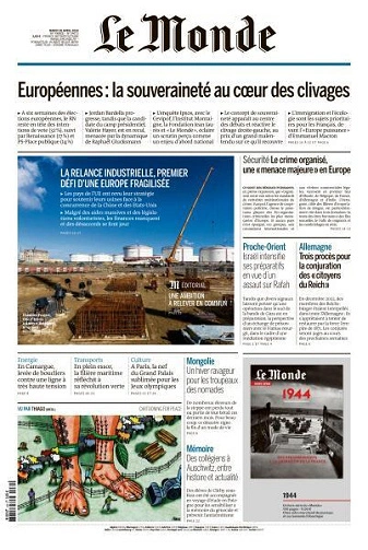 Jaquette de Le Monde du 30 Avril FRENCH PDF 2024