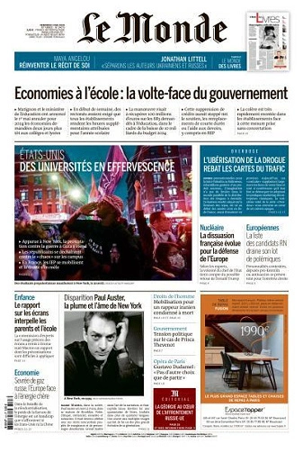 Jaquette de Le Monde du 03 Mai FRENCH PDF 2024