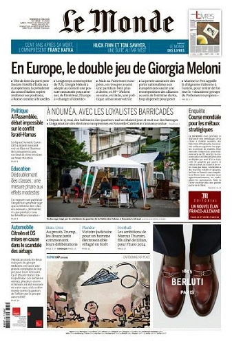 Jaquette de Le Monde du 31 Mai FRENCH PDF 2024