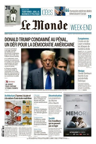 Jaquette de Le Monde + Le Mag du 01 Juin FRENCH PDF 2024