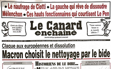 Jaquette de Le Canard Enchaîné du 12 juin FRENCH PDF 2024