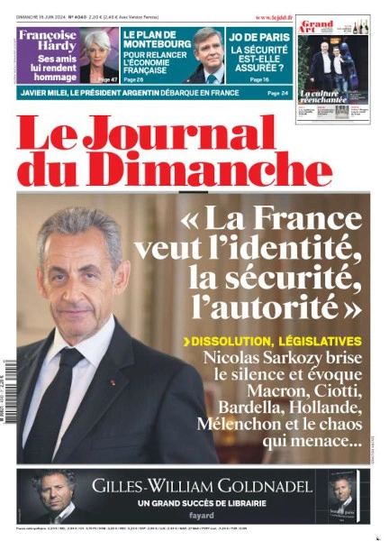 Jaquette de Le Journal du Dimanche du 16 Juin FRENCH PDF 2024