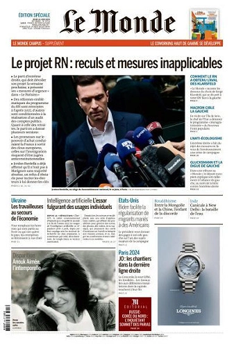 Jaquette de Le Monde du 20 Juin FRENCH PDF 2024