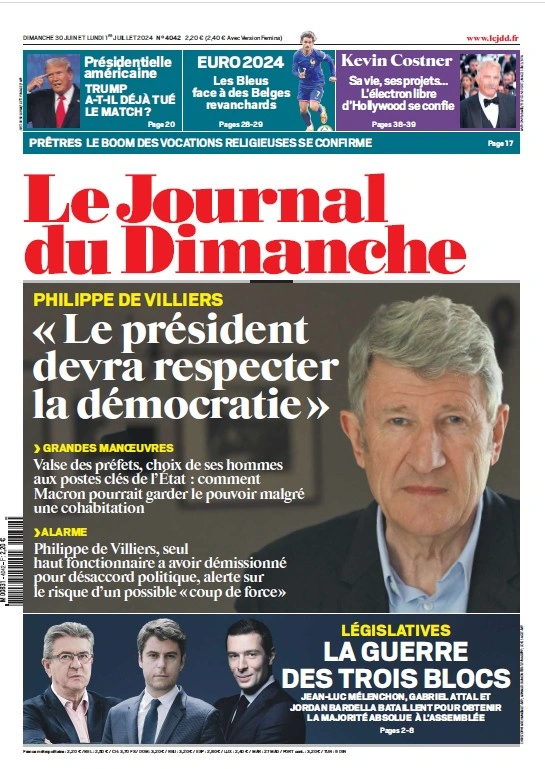 Jaquette de Le Journal Du Dimanche du 30 Juin 2024