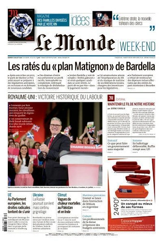 Jaquette de Le Monde du 06.07.2024