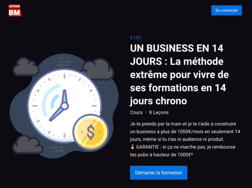 Jaquette de Antoine BM - Business 14 Jours
