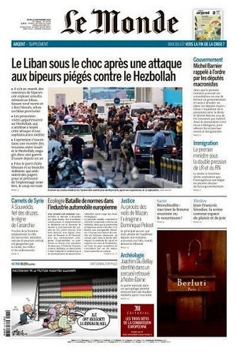 Jaquette de Le Monde du 19.09.2024