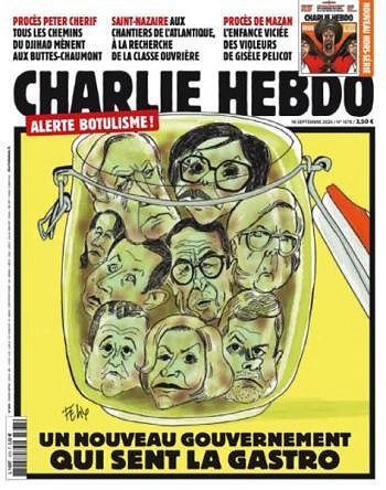 Jaquette de Charlie Hebdo du 18 Septembre 2024