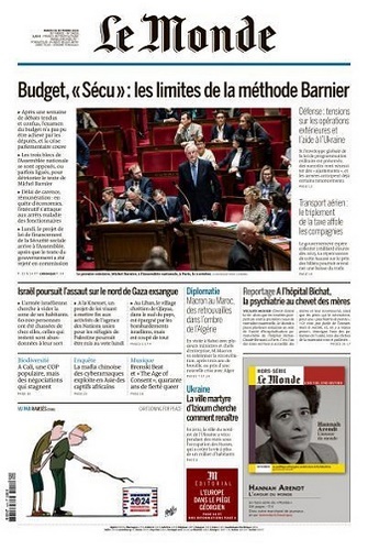 Jaquette de Le Monde du 29.10.2024