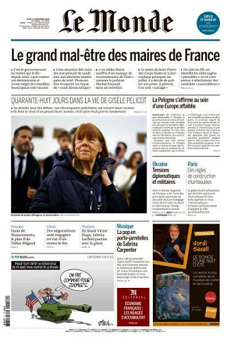 Jaquette de Le Monde du 21.11.2024