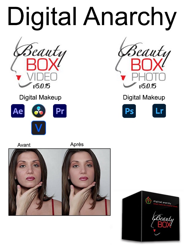 Jaquette de Digital Anarchy Beauty Box v5.0.15 - Photo PS/LR & Video AE/PR/OFX