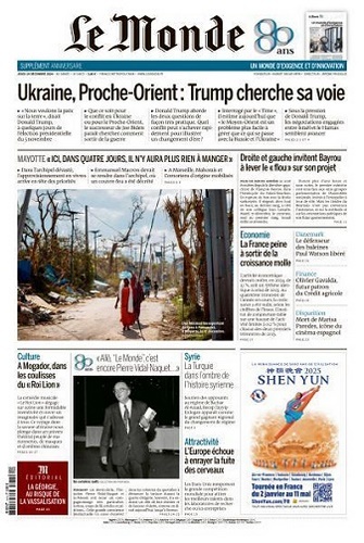 Jaquette de Le Monde du 19.12.2024