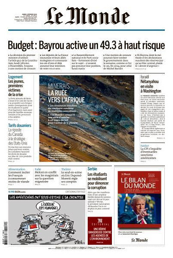 Jaquette de Le Monde - 04 Fevrier 2025