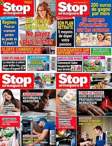Jaquette de Stop Arnaques - Année 2024 - 4 revues