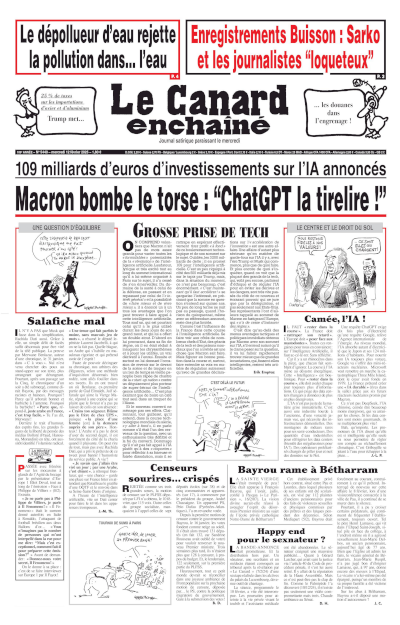 Jaquette de Le Canard enchaîné - 2025-02-12 - N°5440, 12 Février 2025