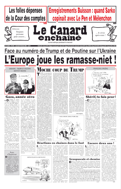 Jaquette de Le Canard enchaîné - 2025-02-19 - N°5441, 19 Février 2025
