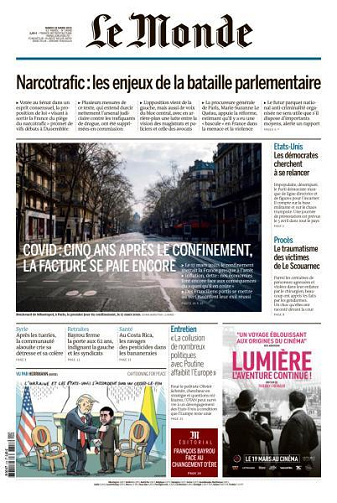 Jaquette de Le Monde du 18.03.2025