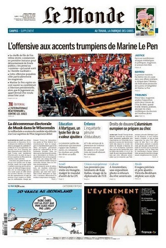 Jaquette de Le Monde du 03.04.2025