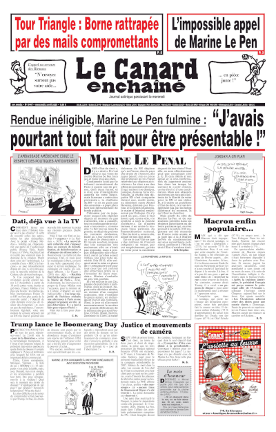 Jaquette de Le Canard enchaîné - 2025-04-02 - N°5447, 02 Avril 2025