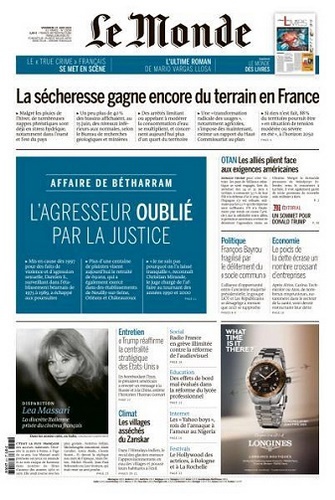 Jaquette de Le Monde du 27.06.2025