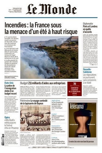 Jaquette de Le Monde du 10.07.2025