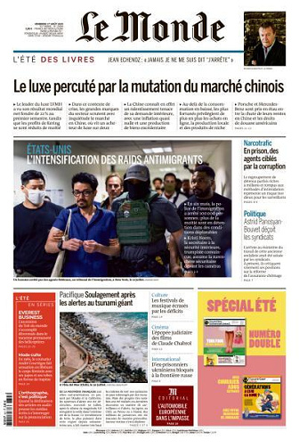 Jaquette de Le Monde 25064.01 Aout 2025