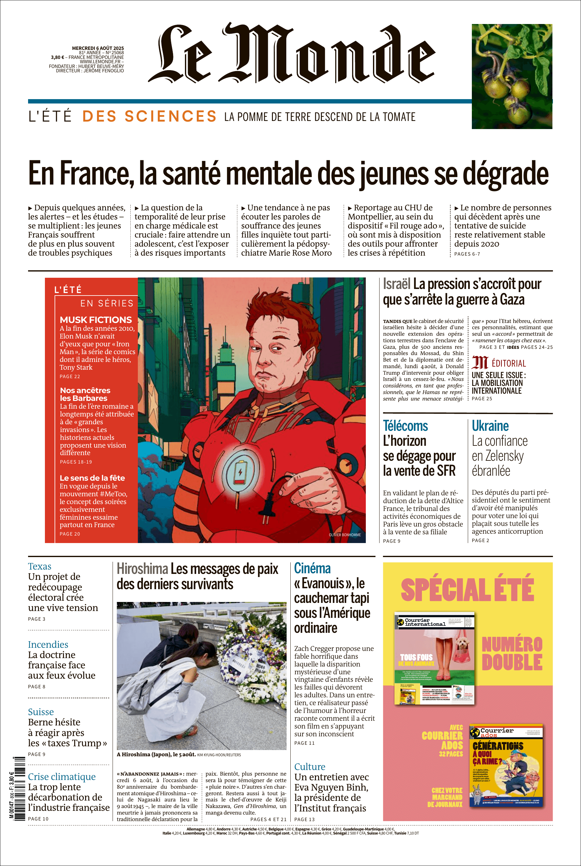 Jaquette de Le Monde 25068.06 Aout 2025