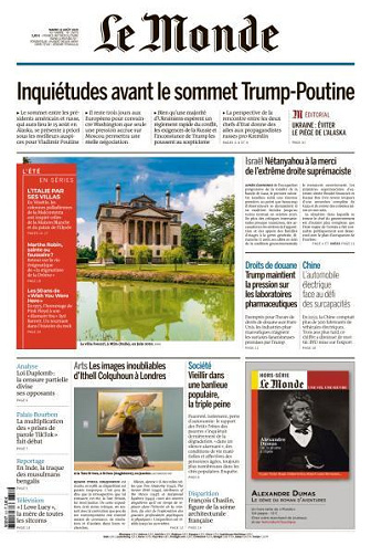 Jaquette de Le Monde du 12.08.2025