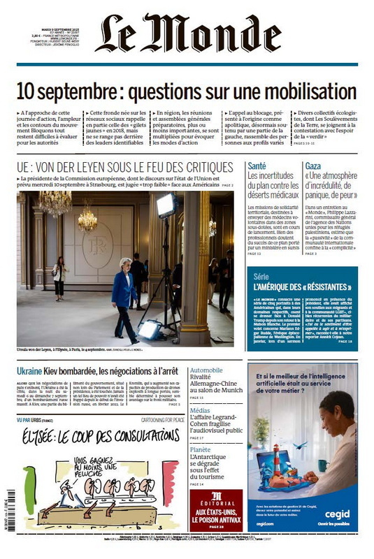Jaquette de le monde 9092025