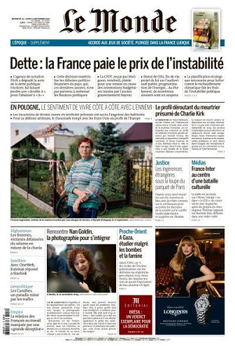 Jaquette de Le Monde du 14.09.2025