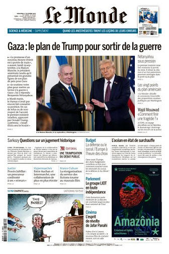 Jaquette de Le Monde du Mercredi 1er Octobre 2025