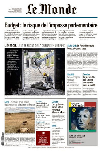 Jaquette de Le Monde du Mardi 4 Novembre 2025