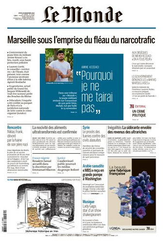 Jaquette de Le Monde du Jeudi 20 Novembre 2025